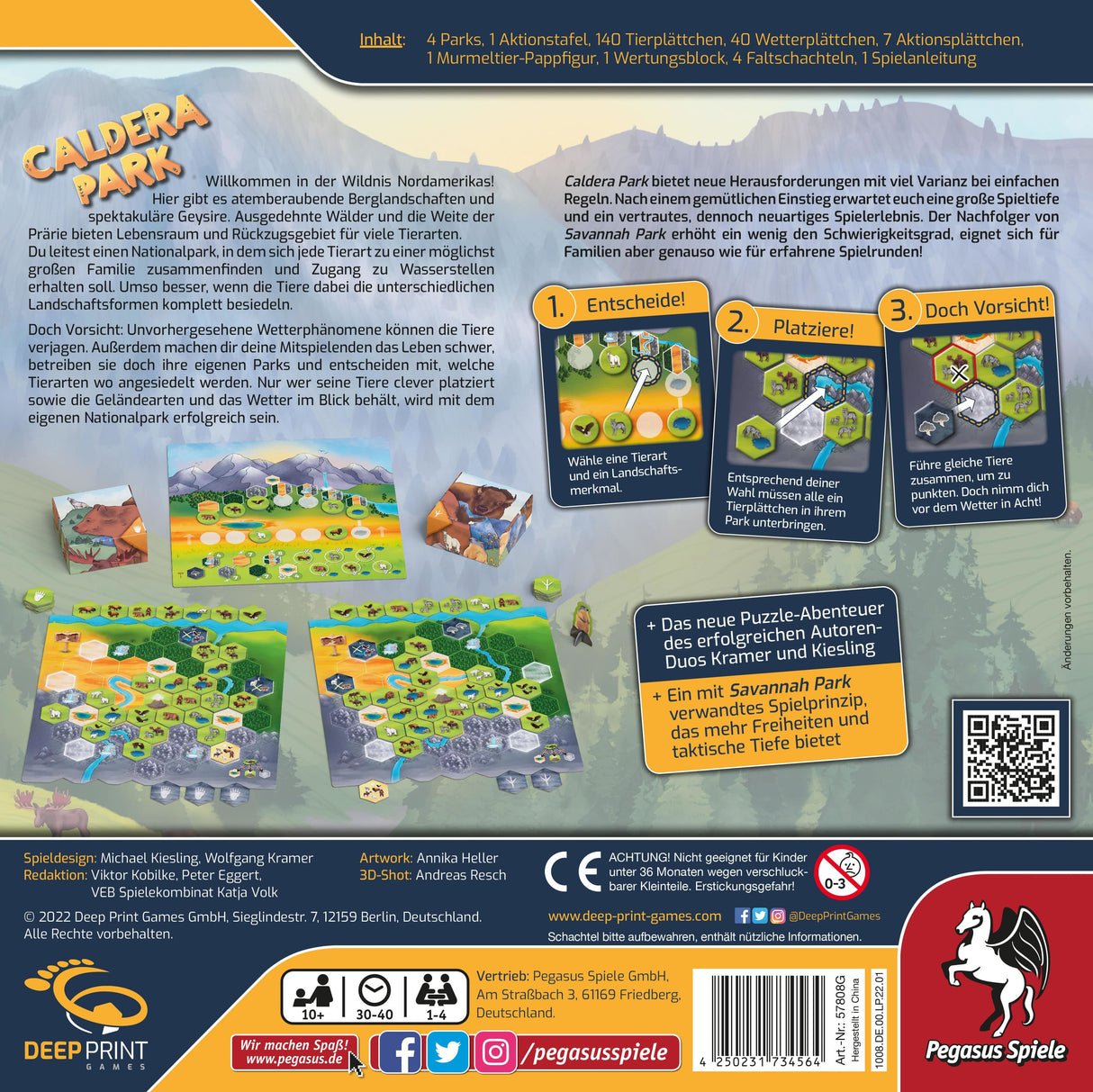 EAN 4250231734564 - Pegasus Spiele Caldera Park Juego de mesa Viaje/aventura imagen 4