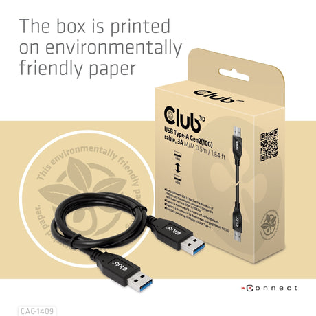 EAN 8719214472863 - CLUB3D CAC-1409 cable USB USB 3.2 Gen 2 (3.1 Gen 2) 0,5 m USB A Negro imagen 4