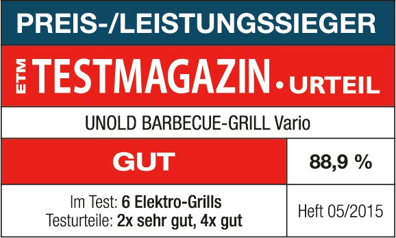 Parrilla Independiente Unold 58565, Parrilla Eléctrica Negra, 1.600 Vatios 58565