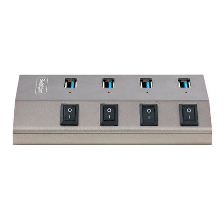 EAN 0065030895484 - StarTech.com 5G4AIBS-USB-HUB-EU hub de interfaz USB 3.2 Gen 1 (3.1 Gen 1) Type-B 5000 Mbit/s Gris imagen 3