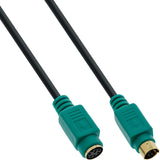 Cable Inline Ps/2 Macho A Hembra Negro Verde 3m