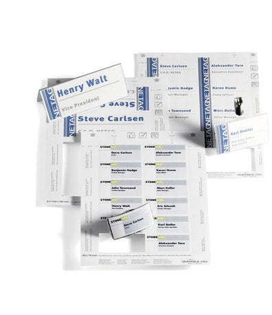 Insertar Carteles Durable Badgemaker 60x90mm 160 Piezas Blanco