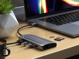 Adaptador Usb-C Multipuerto Satechi (Usb-C4, 3x Usb-A, Hdmi 8k, Ethernet, Lector De Tarjetas Micro/Sd, Puerto Jack) (Gris Espacial)
