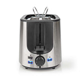 EAN 5412810336272 - Nedis KABT300EAL tostadora 7 2 rebanada(s) 1000 W Aluminio, Negro imagen 2