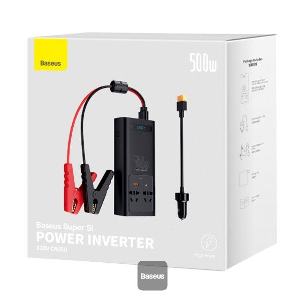 Baseus Power Inverter Auto/Interior 500 W Negro