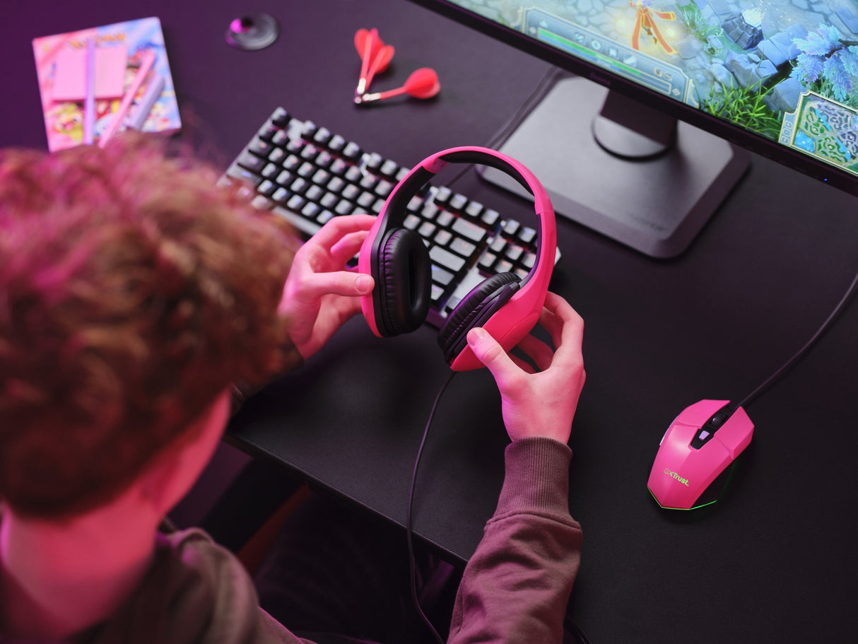 Auriculares Gaming Con Micrófono Trust Gaming Gxt 415 Zirox Jack 3.5 Rosas