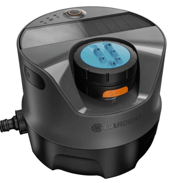 Sistema De Riego De Gardena Aquaprecise, Sobre El Suelo, Sistema De Rociadores Gris/Turquesa, Con Placa De Ensamblaje Y Conexión De Manguera 16000-20