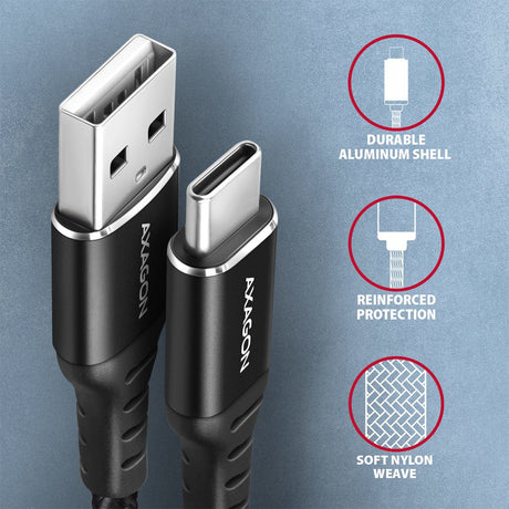 EAN 8595247906854 - Axagon BUCM-AM15AB cable USB USB 2.0 1,5 m USB A USB C Negro imagen 3