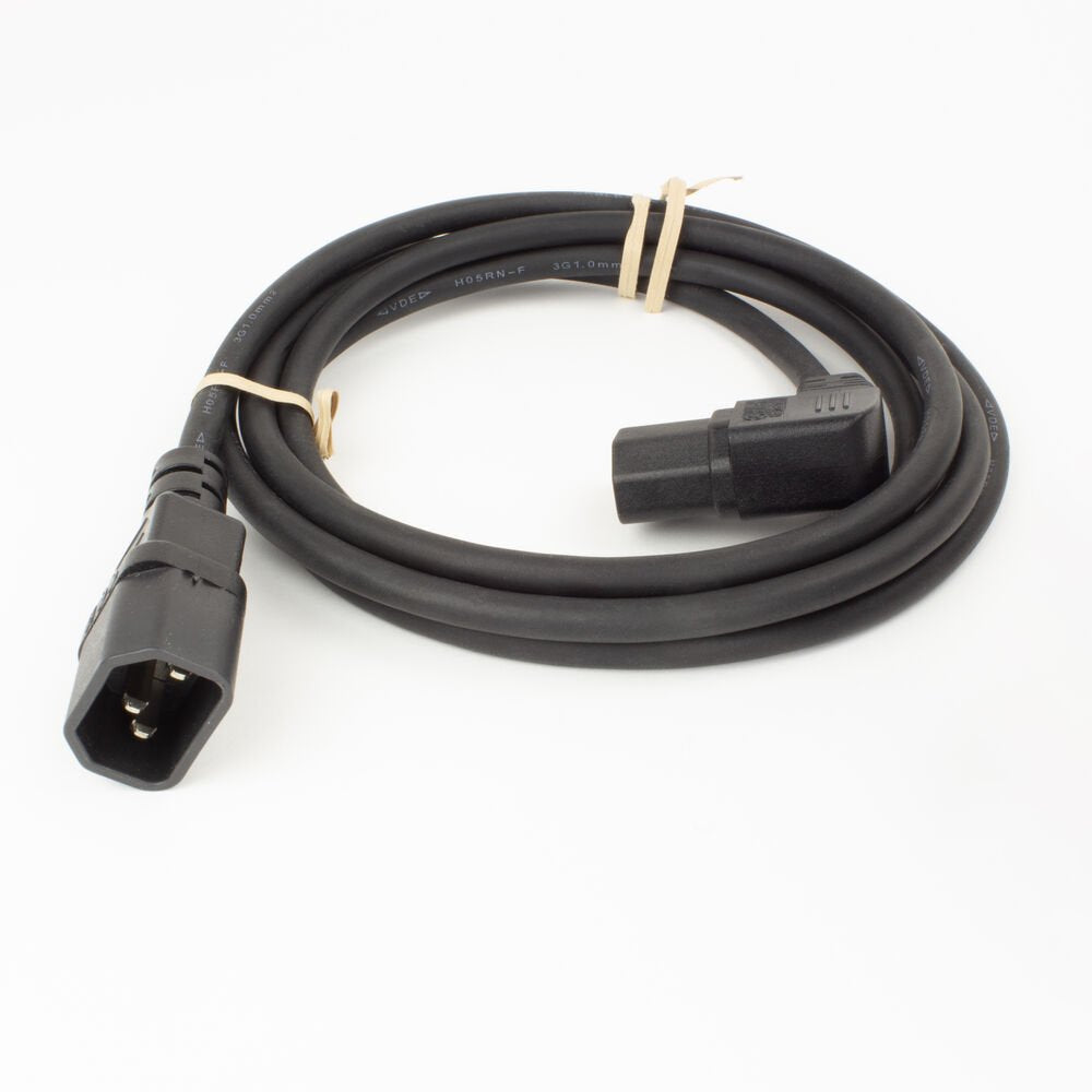 Powercord C14 - C15 (Angled Right) Iec60320 Negro 2 M