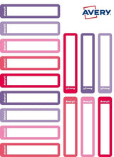 Avery Etiquetas Permanentes 50x10mm Manual Para Bolígrafos Y Lápices 15 X 2h  Rosa/Violeta