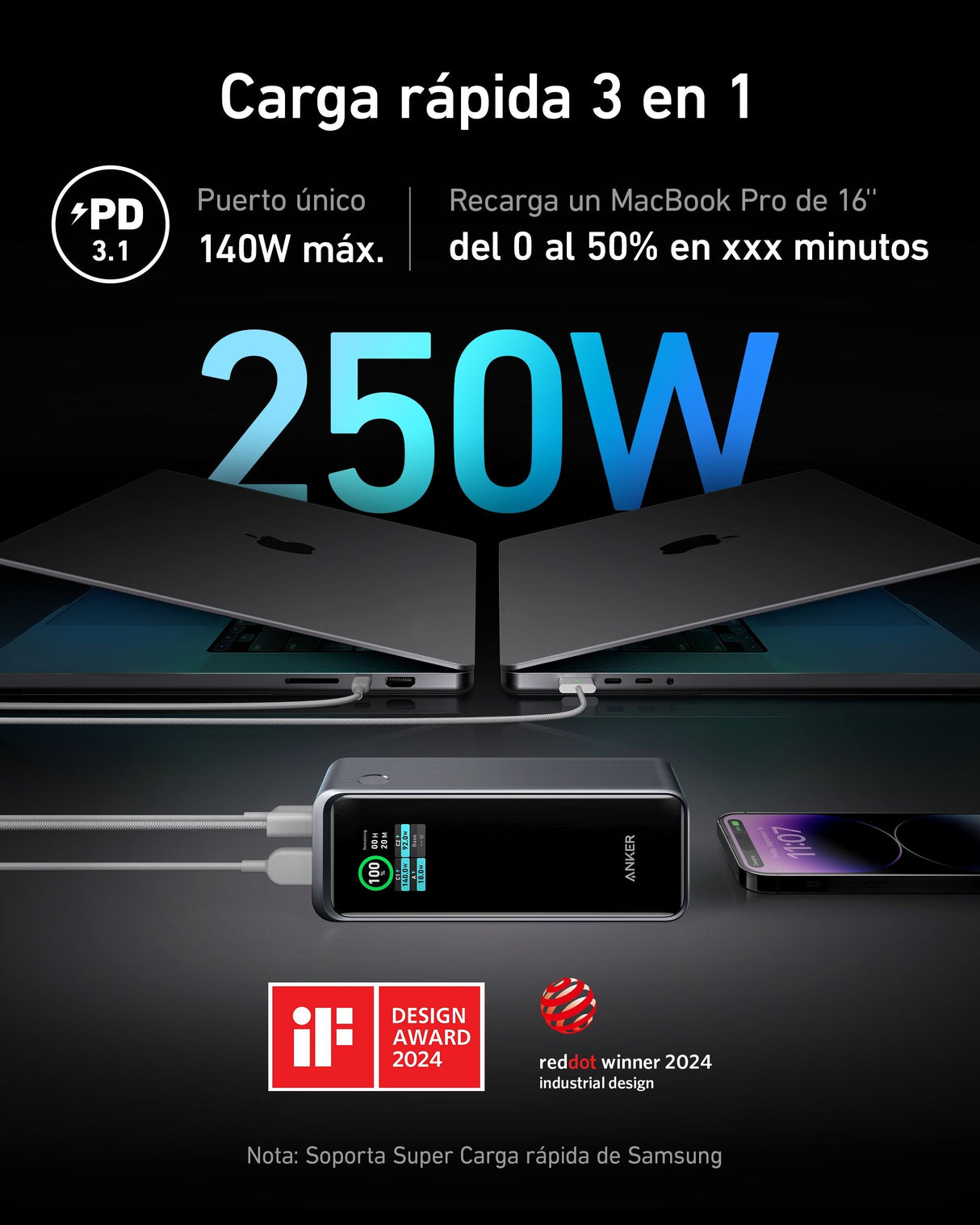 EAN 0194644130886 - Anker Prime 27650 mAh Negro imagen 2