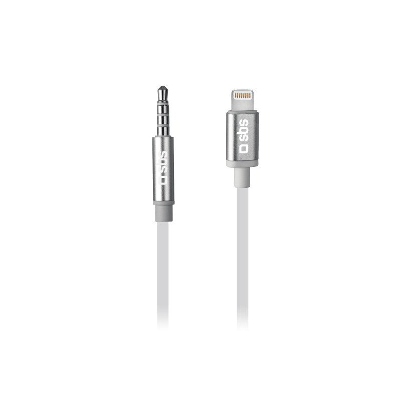 Cable Adaptador Sbs Lightning A Jack 3,5mm 1m Blanco