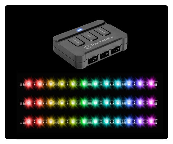Thermaltake Lumi Rgb Led Magnético Kit Con 3 Niveles De Brillo Ajustable