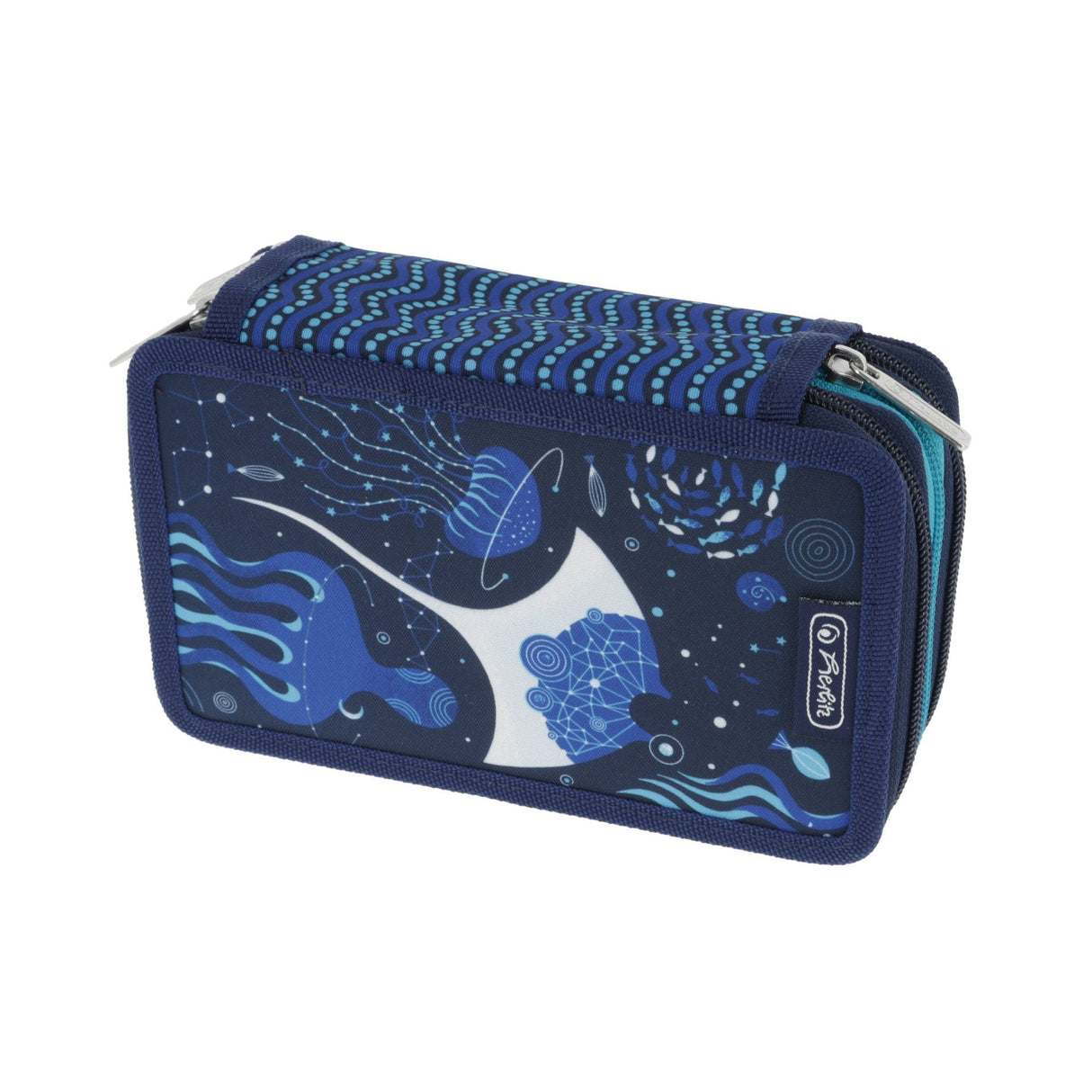 Herlitz Tricase Deep Ocean, Estuche De Estudiante (Azul, 31 Piezas)