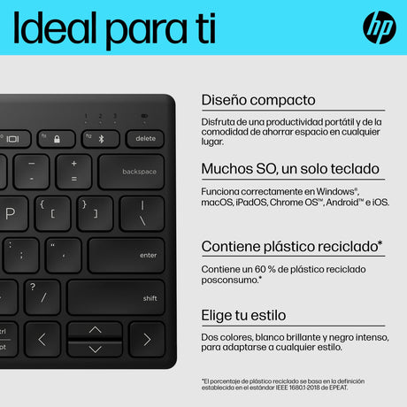 EAN 0196548515875 - HP 350 BLK Compact Multi-Device Keyboard teclado Hogar Negro imagen 10