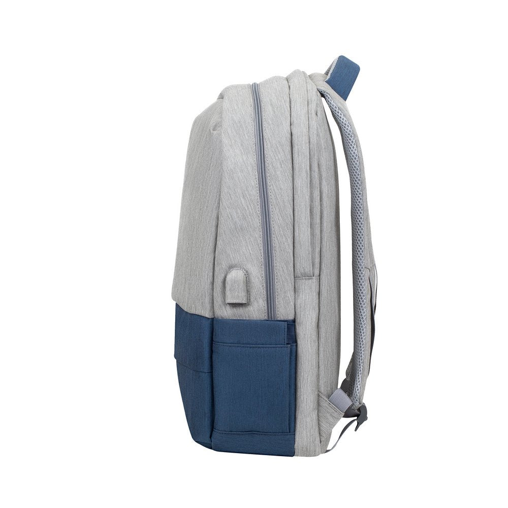 Mochila Riva Nb Prater 17.3" 7567 Gris/Azul Oscuro