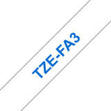 Brother Cinta Textil Tzefa3 Azul Sobre Blanco Rollo (1,2 Cm X 7,99 M) 1 Bobina Para P-Touch Pt-D200
