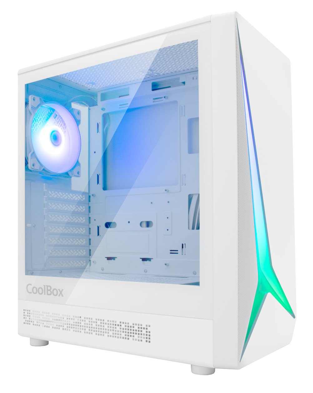 Caja Pc Coolbox Gaming Atx Ga450 Starlight White Argb Usb-C 1 Vent.