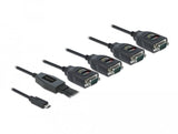 Delock Adapter Usb Type-C Zu 4 X Seriell Rs-232 Db9 Mit 15 Kv Esd Schutz