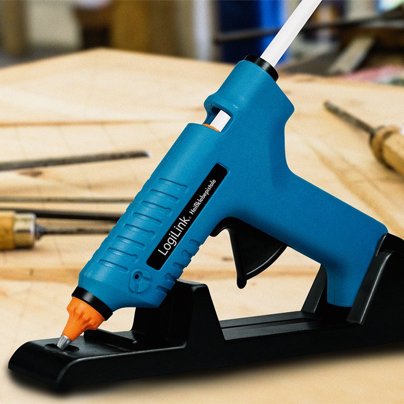 Logilink Wz0052 Pistola Y Lápiz De Silicona Caliente Pistola De Cola Termofusible Azul 80 W