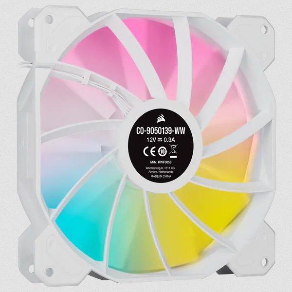 EAN 0840006637790 - Corsair SP140 RGB ELITE Carcasa del ordenador Ventilador 14 cm Blanco 2 pieza(s) imagen 3