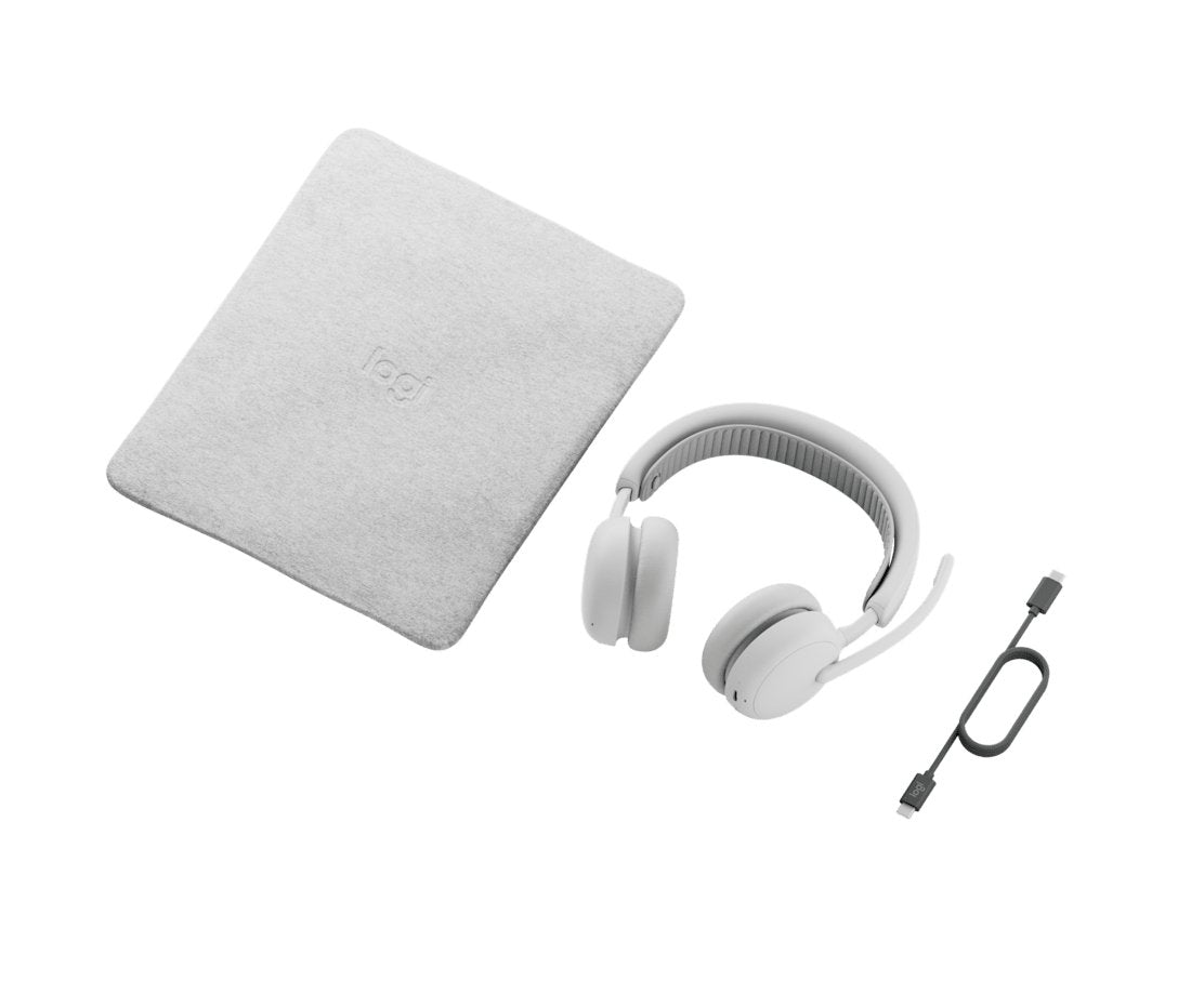 Auriculares Logitech Zone Wireless 2 Inalámbricos Bluetooth Con Cancelación De Ruido Blanco Crudo