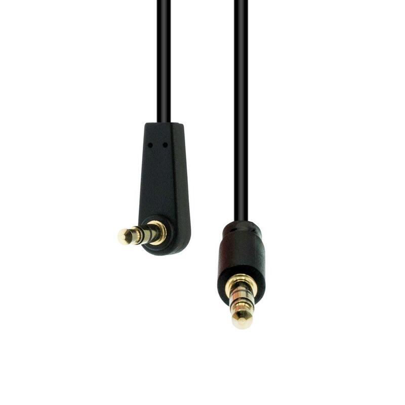3-Pin Angled Slim Cable M-M  Black 1m