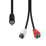 3-Pin To 2 X Rca Cable M-M  Black 1.5m