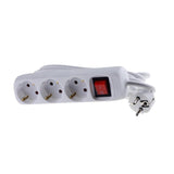 3-StikdSe Schuko, M.  Afbryder 1,5m, Hvid, H05vv-F