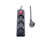 3-Way Power Strip On/Off  Switch French Type E, 1.5m