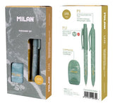 Milan Caja Regalo Serie Lava Con Bolígrafo P1, Portaminas Pl1 0.5 Y Afilaborra Capsule Verde