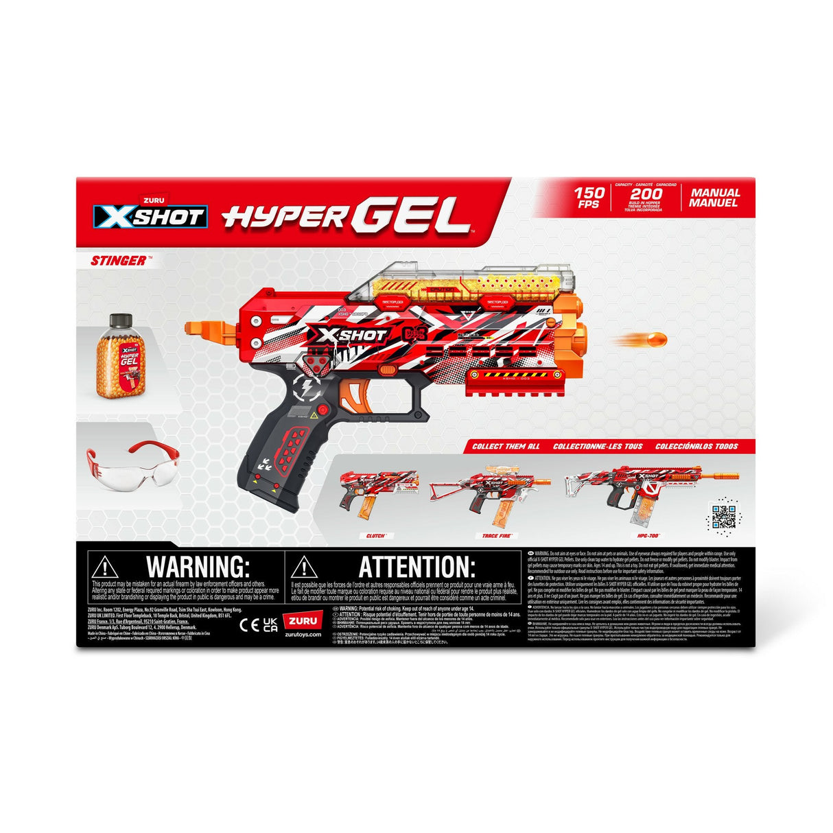 Zuru Xshot-Hyper Gel Stinger Blaster, Gel Blaster Que Incluye 1000 Bolas De Gel 36728