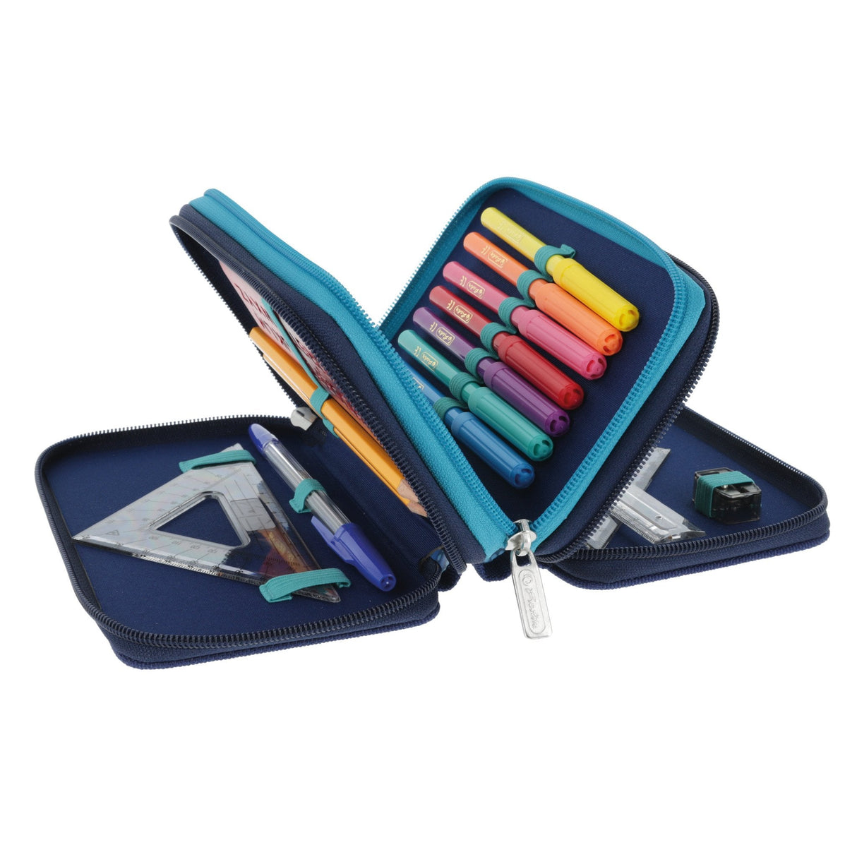 Herlitz Tricase Deep Ocean, Estuche De Estudiante (Azul, 31 Piezas)