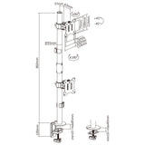 Inline® Desk Bracket For 2x Tv/Led/Tft Display Up A 81cm 32" Max. 9kg