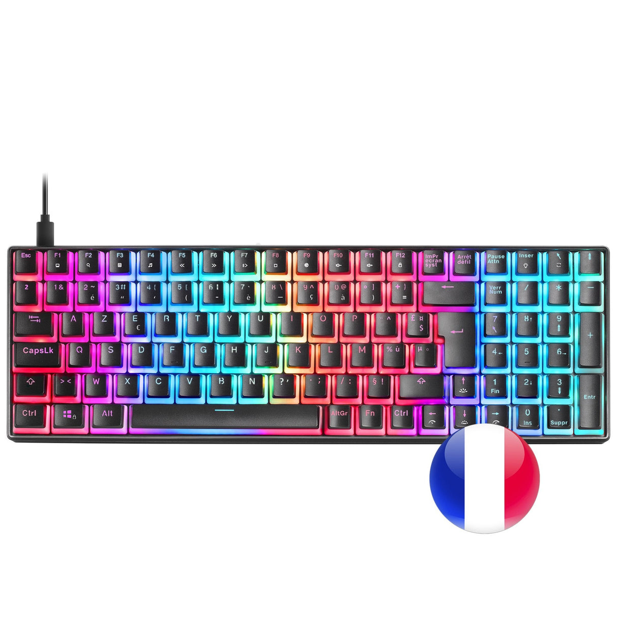 Mars Gaming Mkultra Teclado Gaming Premium - Compacto 96% - Teclas Pbt Pudding - Iluminacion Full Rgb Chroma - Switches