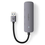 Nedis Ccgb61210gy01 Hub De Interfaz Usb 3.2 Gen 1 [3.1 Gen 1] Type-A Gris