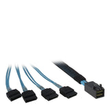EAN 4260133128309 - Inter-Tech 0.5m SFF 8643/4x SATA 0,5 m Negro, Azul imagen 1