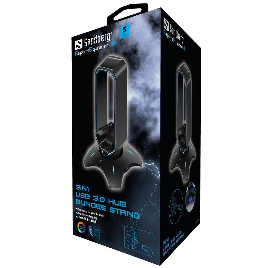 Soporte Auriculares 3in1 Usb 3.0 Hub Bungee Stand