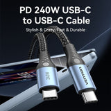 Cable Usb 2.0 Tipo-C 5a Vention Trebd Usb Tipo-C Macho Usb Tipo-C Macho Hasta 240w 480mbps 50cm Azul Y Negro
