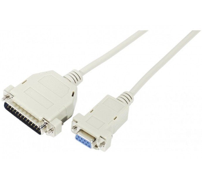 Cable Serie Null Modem Db9h-Db25m 2m