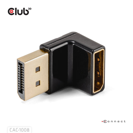 EAN 8719214473129 - CLUB3D DISPLAYPORT MALE TO DISPLAYPORT 1.4 FEMALE 90 DEGREE ANGLED ADAPTER 4K120HZ M/F - Adapter imagen 4