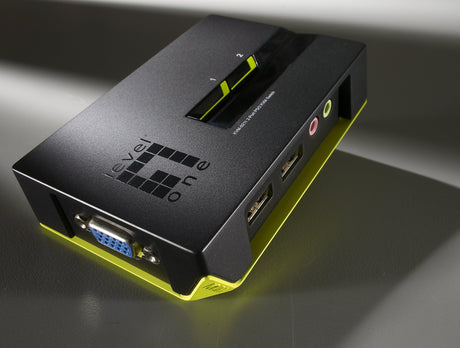 EAN 4015867137857 - LevelOne KVM-0221 interruptor KVM Negro, Verde imagen 2