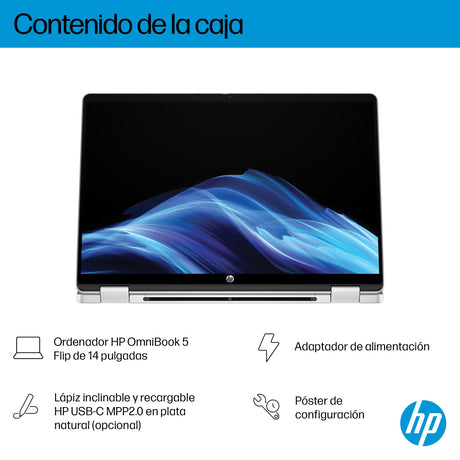 EAN 0199251160462 - HP OmniBook 5 Flip 14-fp0019ns Intel® Core™ i5 i5-1334U Híbrido (2-en-1) 35,6 cm (14") Pantalla táctil 2K imagen 5