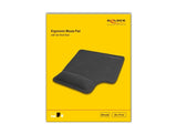 Delock 12111 Alfombrilla Ergonómica Con Reposamuñecas De Gel Para Zurdos Negra