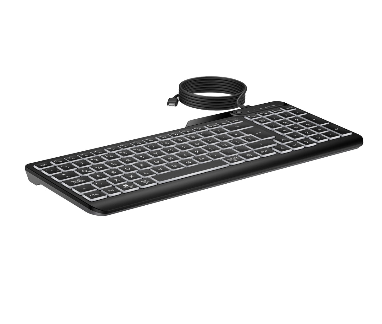 Teclado Con Cable Retroiluminado Hp 400, Teclado Negro, Aleman, Émbolo 7n7c0aa#Abd