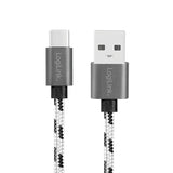 Usb 2.0 Type-C 3-Pack Cable Set, C M To A M, Alu, Nylon, Blanco Negro