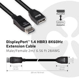 Club 3d Cable Alargo Displayport 1.4 Hbr3 8k60hz 2m