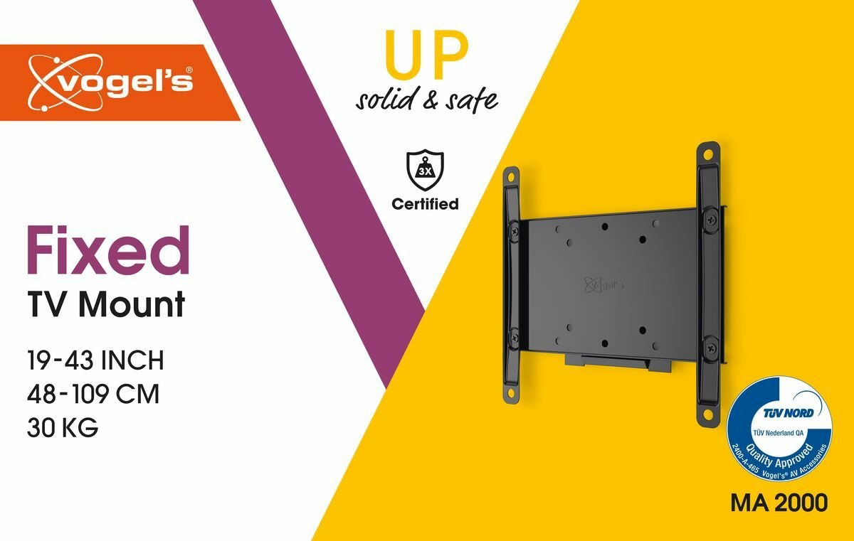 Soporte De Pared Vogel'S Ma2000-C1 Negro  Para Tv De 19" A 40"