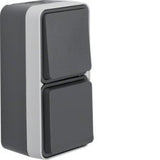 Berker 47803515 Fr-Kombination Wechselschalter Steckdose Schuko Ap W.1 Grau