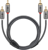 Cable  0,50m  2xrca M 2xrca M Flexiplus Nylon Goobay
